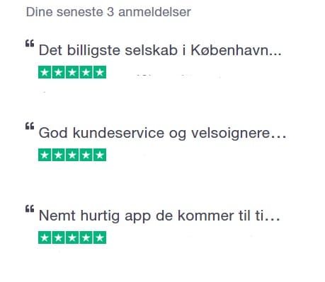 TAXA får 4x5 stjerner på Trustpilot 4